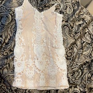 FashionNova white lace dress size medium